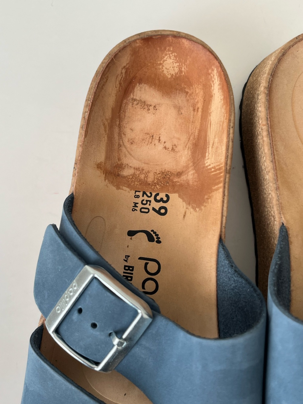 Birkenstock Papillio Almina Two-Strap Slide leather Sandals blue 39 US8 - Picture 12 of 12